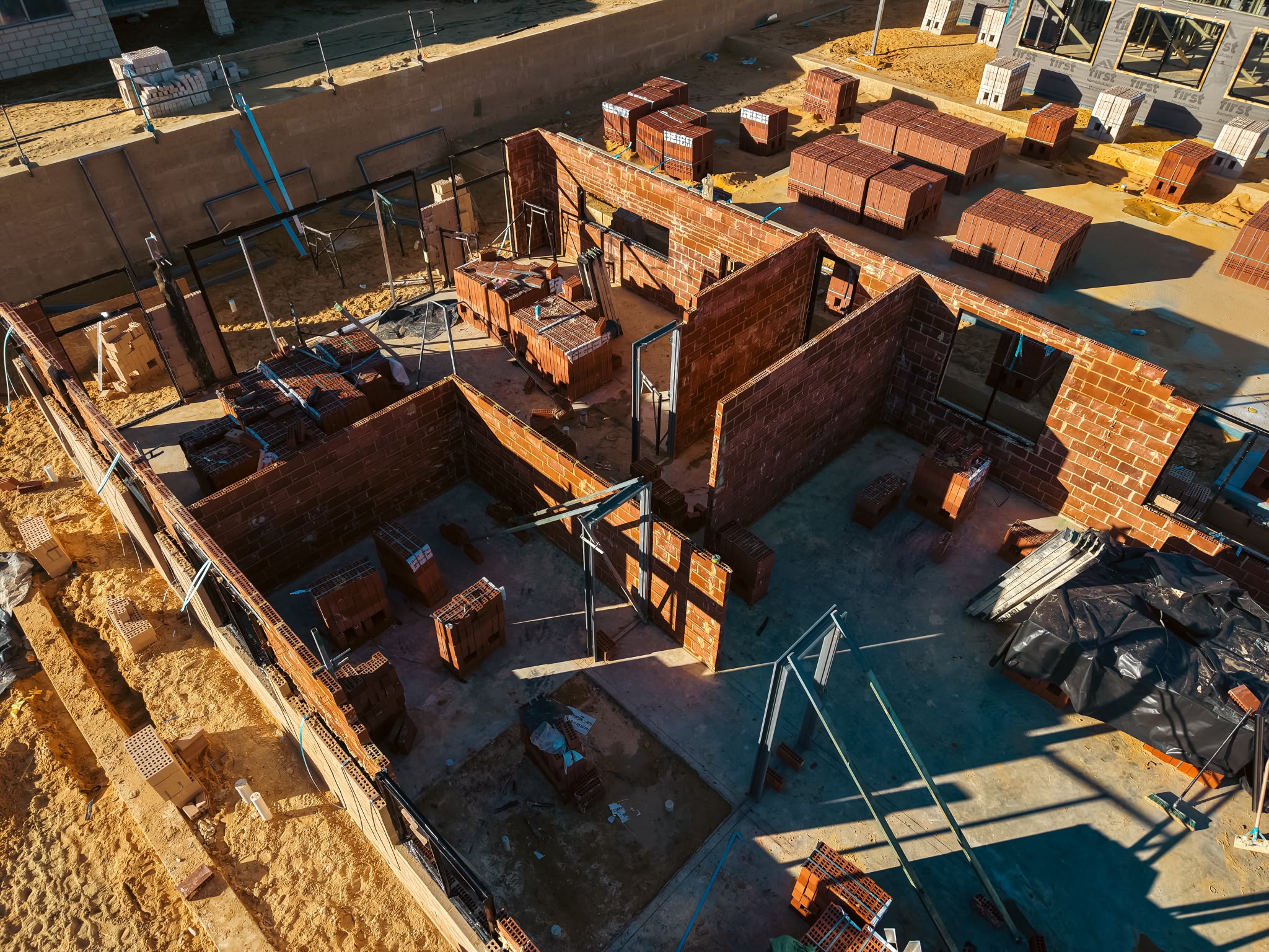Hammond Park private build aerial red brickwork progress photo 4